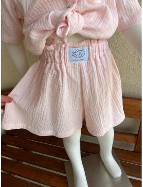 Súprava HAWAI - girl - gázovina/mušelín - púdrová