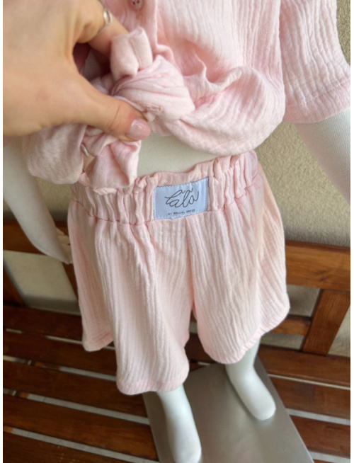 Súprava HAWAI - girl - gázovina/mušelín - púdrová