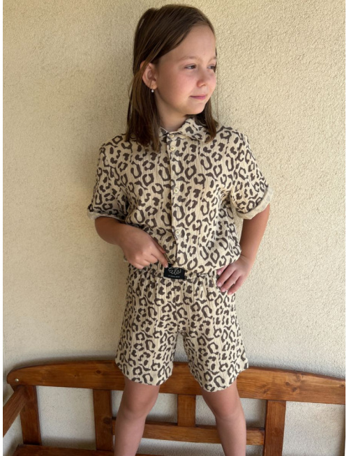 Súprava HAWAI - boy - gázovina/mušelín - žirafa na pieskovej