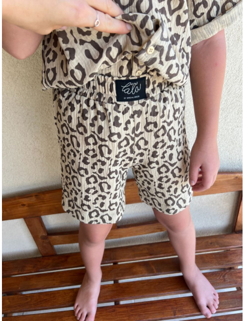 Súprava HAWAI - boy - gázovina/mušelín - žirafa na pieskovej