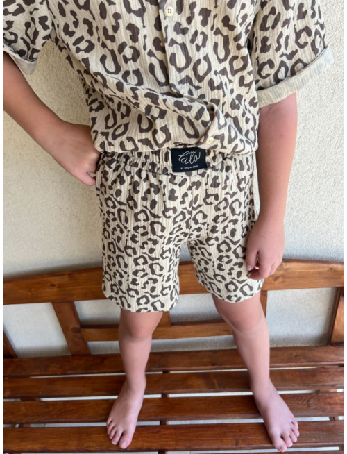 Súprava HAWAI - boy - gázovina/mušelín - žirafa na pieskovej