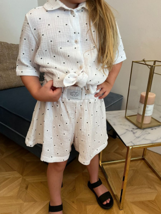 Súprava HAWAI - girl - gázovina/mušelín - margarétka na bielom podklade