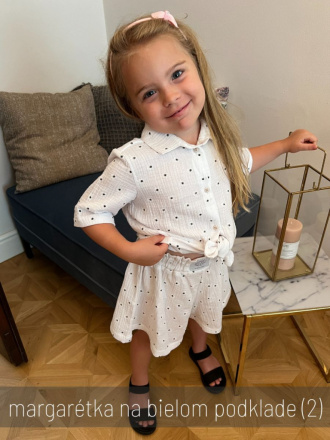 Súprava HAWAI - girl - gázovina/mušelín - margarétka na bielom podklade