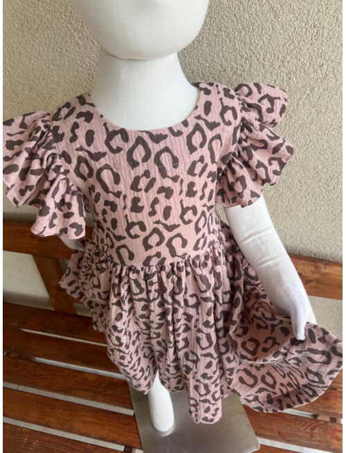 Šaty Valeriána - gázovina/mušelín - vzorované