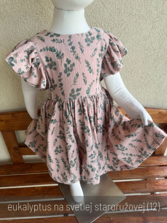 Šaty Valeriána - gázovina/mušelín - vzorované