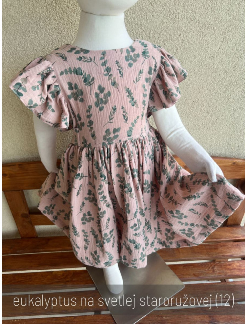 Šaty Valeriána - gázovina/mušelín - vzorované