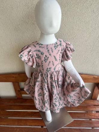 Šaty Valeriána - gázovina/mušelín - vzorované