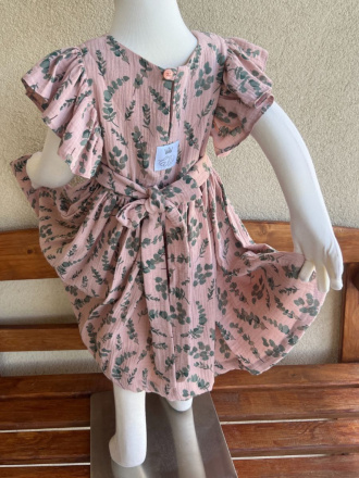 Šaty Valeriána - gázovina/mušelín - vzorované