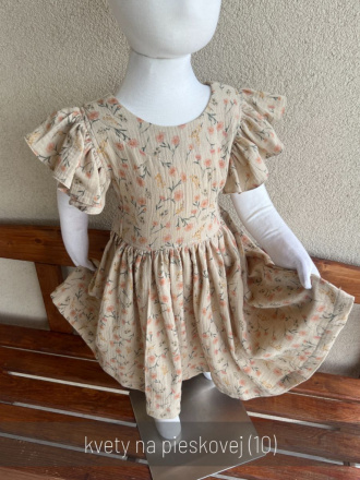 Šaty Valeriána - gázovina/mušelín - vzorované