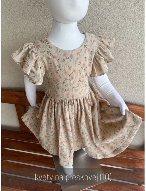 Šaty Valeriána - gázovina/mušelín - vzorované