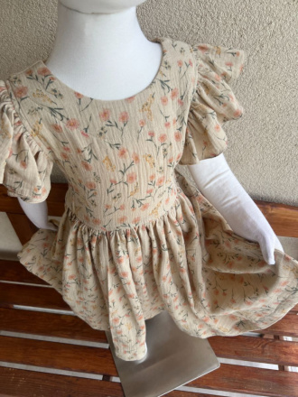 Šaty Valeriána - gázovina/mušelín - vzorované