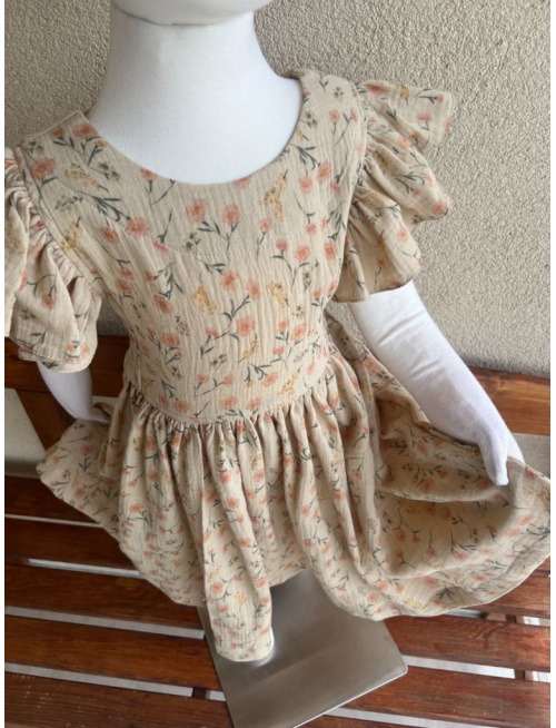 Šaty Valeriána - gázovina/mušelín - vzorované