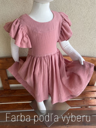 Šaty Valeriána - gázovina/mušelín - jednofarebné