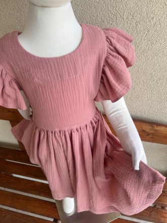 Šaty Valeriána - gázovina/mušelín - jednofarebné