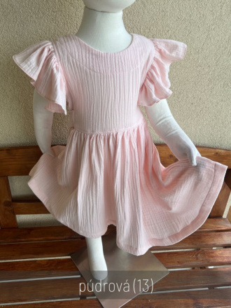 Šaty Valeriána - gázovina/mušelín - jednofarebné