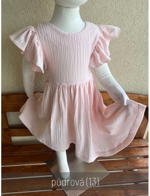 Šaty Valeriána - gázovina/mušelín - jednofarebné