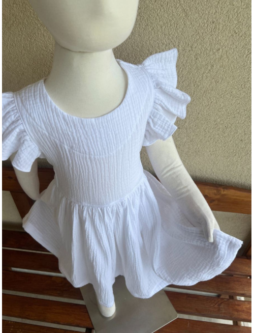 Šaty Valeriána - gázovina/mušelín - jednofarebné