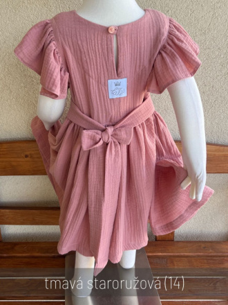 Šaty Valeriána - gázovina/mušelín - jednofarebné