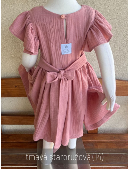 Šaty Valeriána - gázovina/mušelín - jednofarebné