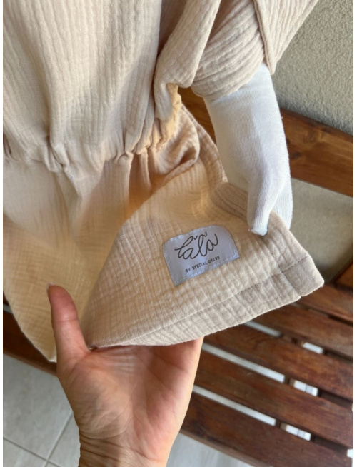 Detské pončo s uškami podľa výberu - gázovina/mušelín - jednofarebné