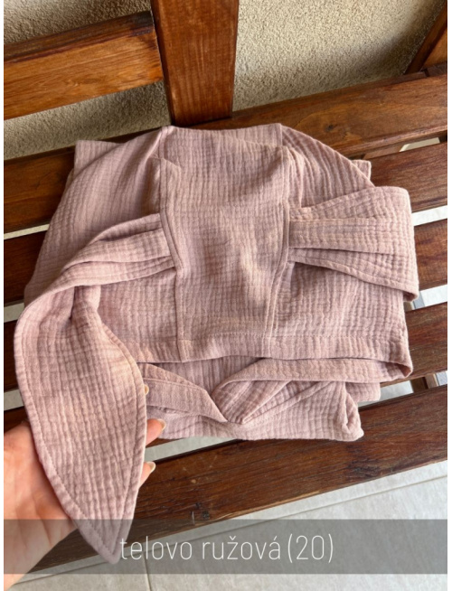 Detské pončo s uškami podľa výberu - gázovina/mušelín - jednofarebné