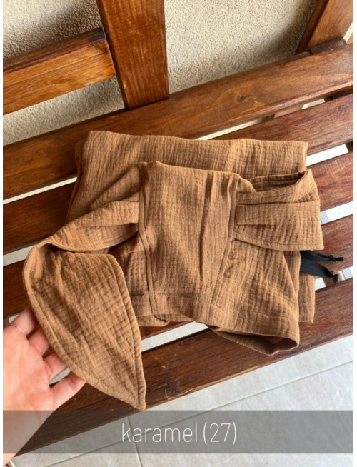 Detské pončo s uškami podľa výberu - gázovina/mušelín - jednofarebné