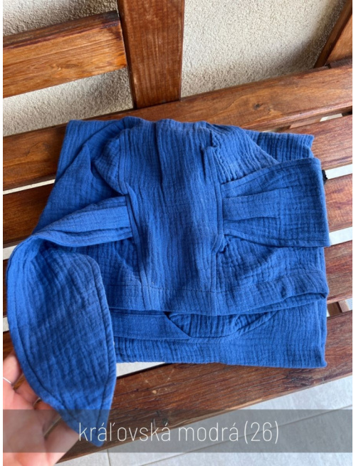 Detské pončo s uškami podľa výberu - gázovina/mušelín - jednofarebné