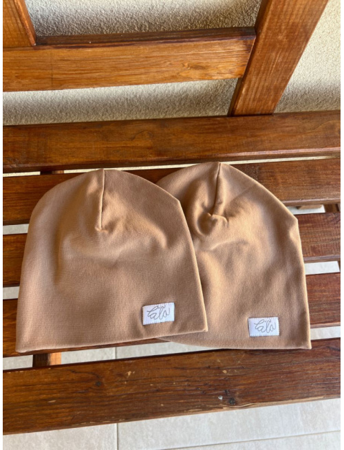 Parma šmolko čiapka - piesková - dvojvrstvová