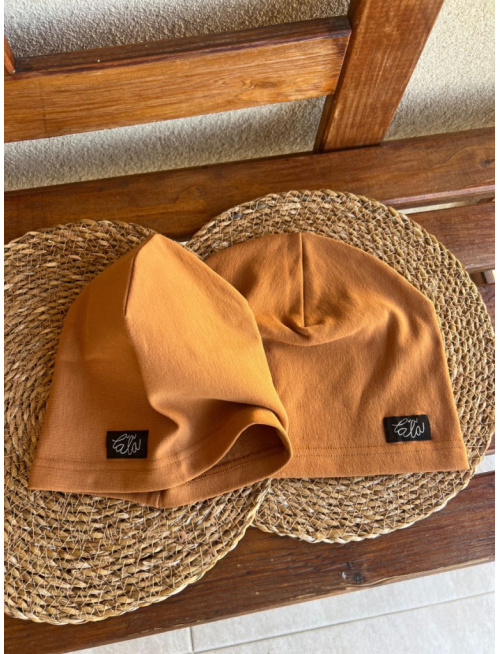 Parma šmolko čiapka - okrová - jednovrstvová