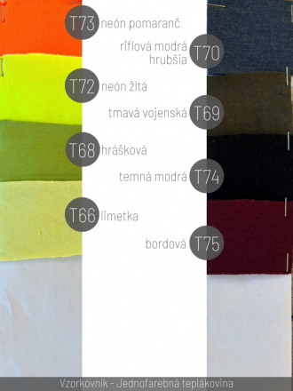 Vzorkovník - Jednofarebná teplákovina