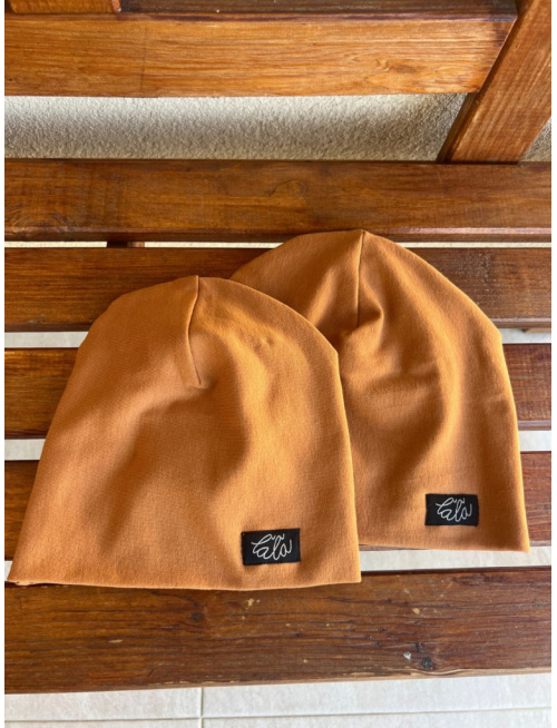 Parma šmolko čiapka - okrová - dvojvrstvová