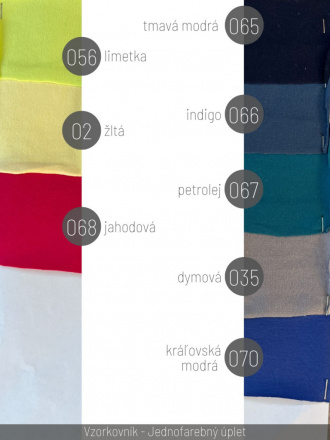Vzorkovník - Jednofarebný úplet