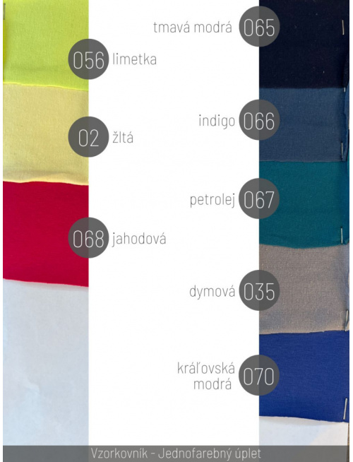 Vzorkovník - Jednofarebný úplet