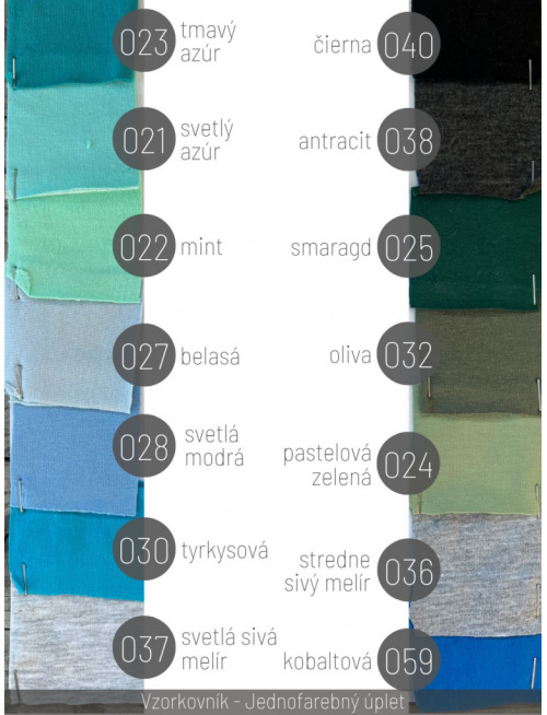 Vzorkovník - Jednofarebný úplet