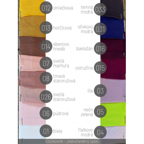 klikni pre zväčšenie Vzorkovník - Jednofarebný úplet