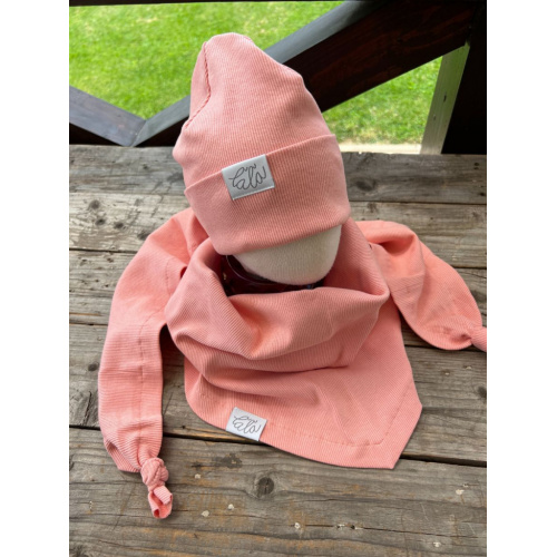 Rebro PLYTKÁ čiapka - svetlá marhuľa