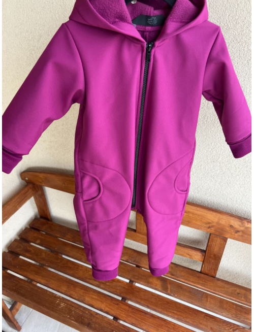 Overal s rastúcimi manžetami a vreckami - softshell - JESEŇ/ZIMA - amarant