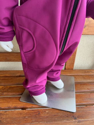 Overal s rastúcimi manžetami a vreckami - softshell - JESEŇ/ZIMA - amarant