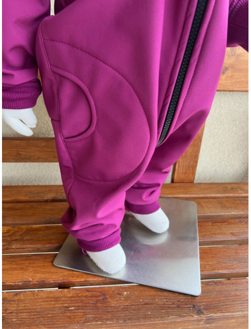 Overal s rastúcimi manžetami a vreckami - softshell - JESEŇ/ZIMA - amarant