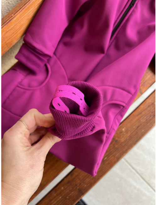 Overal s rastúcimi manžetami a vreckami - softshell - JESEŇ/ZIMA - amarant