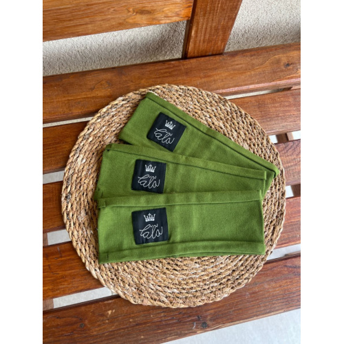 Úplet ŠUĽKY čelenka - jednofarebná - machová - LEN DO VYPREDANIA ZÁSOB