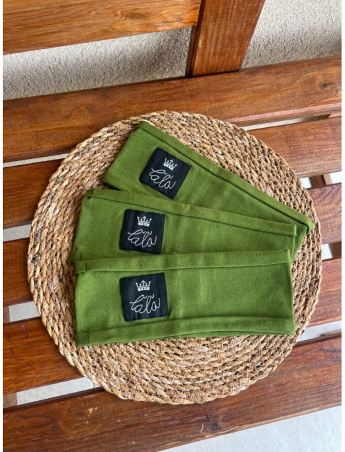 Úplet ŠUĽKY čelenka - jednofarebná - machová - LEN DO VYPREDANIA ZÁSOB