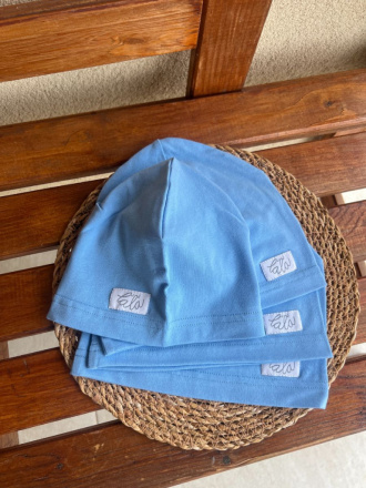 Úpletová šmolko čiapka - jednofarebná - svetlá modrá