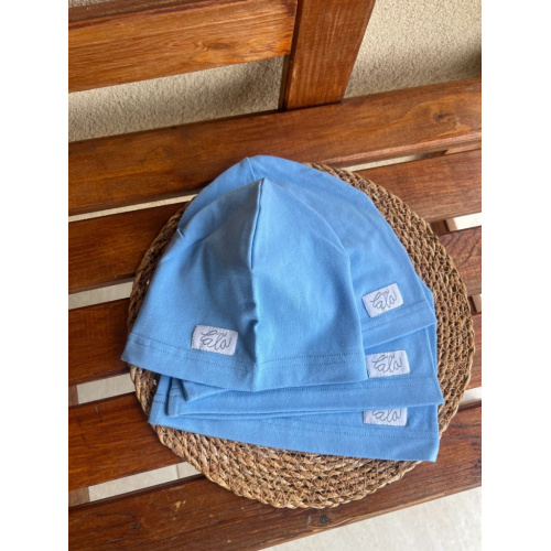 Úpletová šmolko čiapka - jednofarebná - svetlá modrá