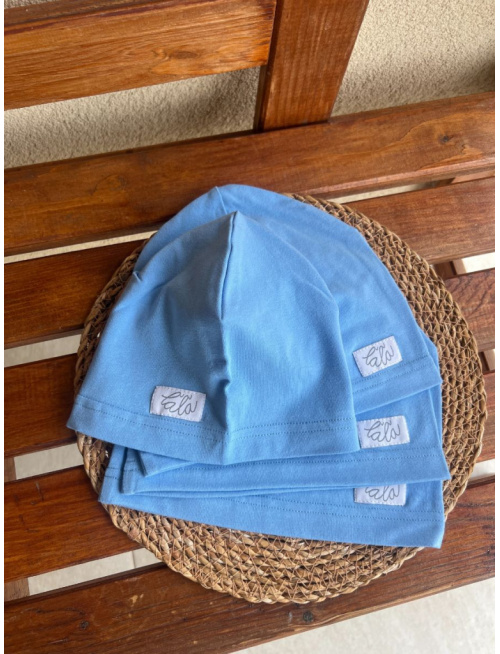 Úpletová šmolko čiapka - jednofarebná - svetlá modrá