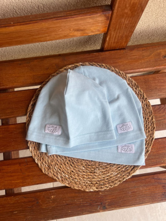 Úpletová šmolko čiapka - jednofarebná - belasá modrá