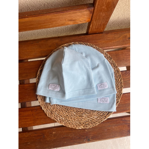 Úpletová šmolko čiapka - jednofarebná - belasá modrá