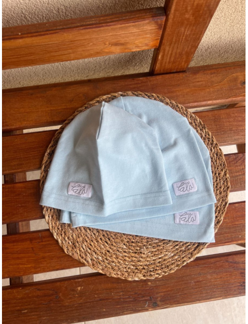 Úpletová šmolko čiapka - jednofarebná - belasá modrá