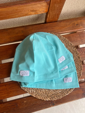 Úpletová šmolko čiapka - jednofarebná - svetlý azúr