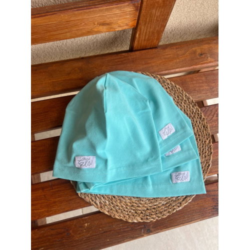 Úpletová šmolko čiapka - jednofarebná - svetlý azúr